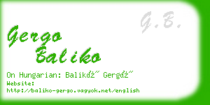gergo baliko business card